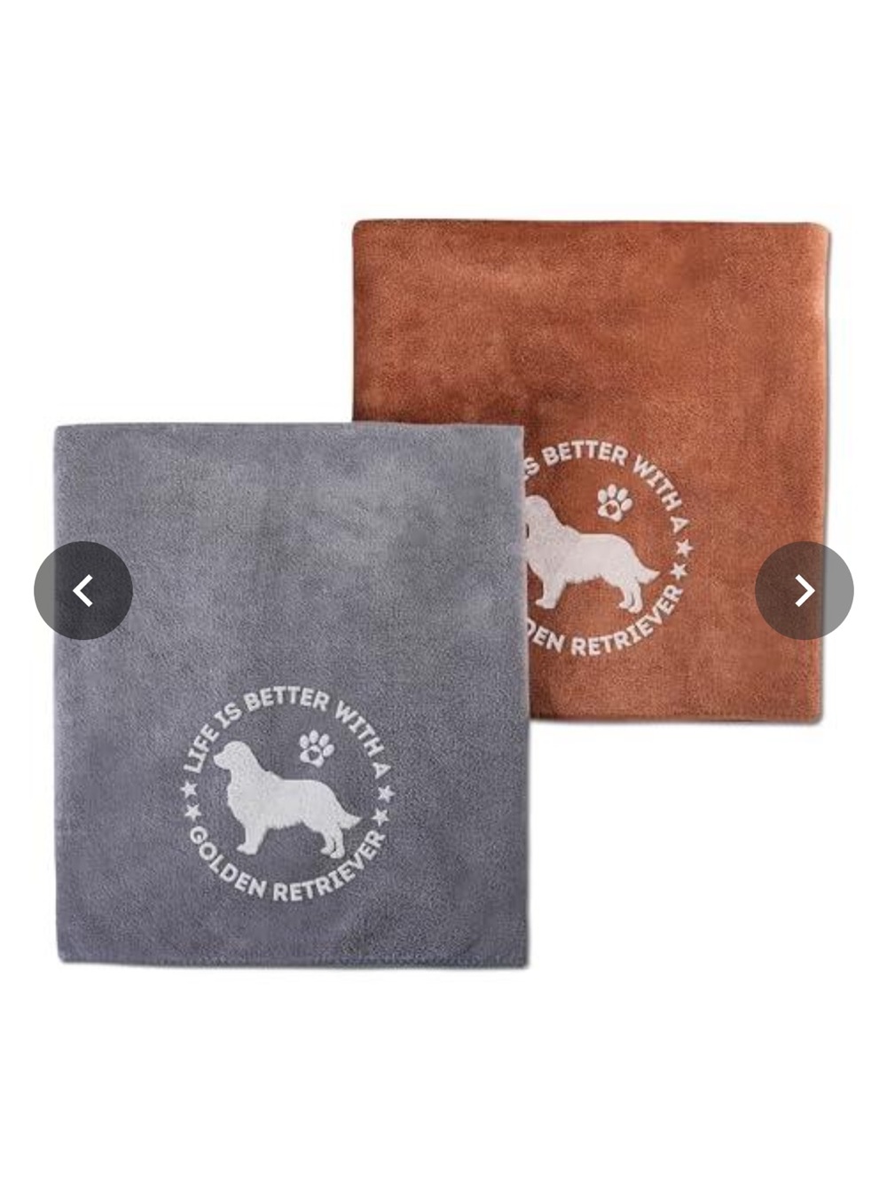 Dog Lover Microfiber dog towels - Gray & Brown